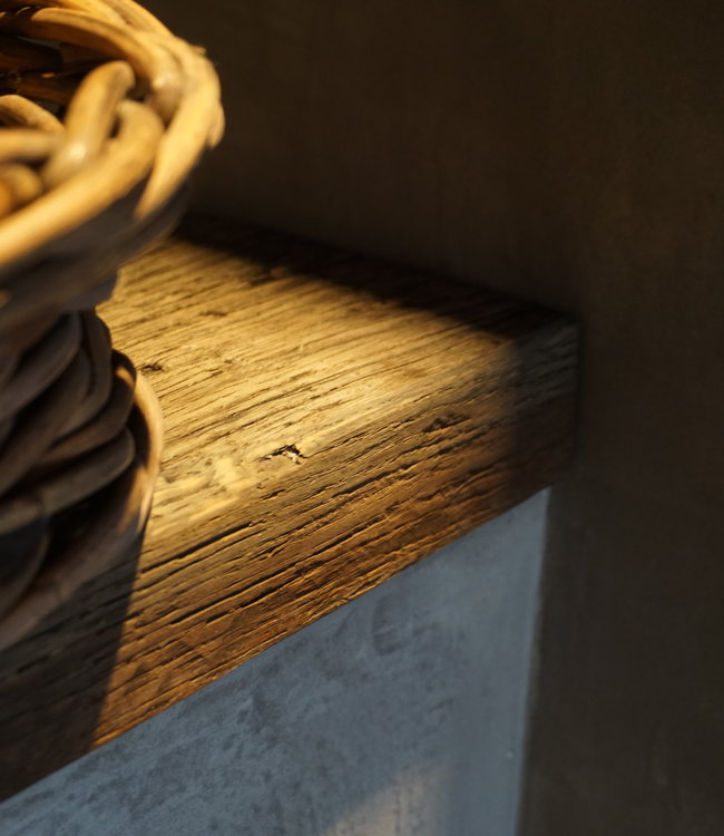 Rene Houtman Toiletplank Planchet Oud Geborsteld Eikenhout - Kies Maat