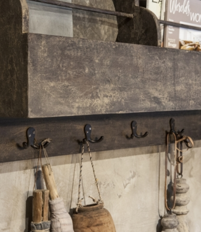 Be-Uniq Landelijke Kapstok met Lectuurbak - H48xB90xD19 cm