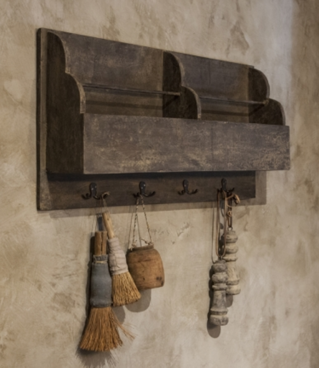 Be-Uniq Landelijke Kapstok met Lectuurbak - H48xB90xD19 cm