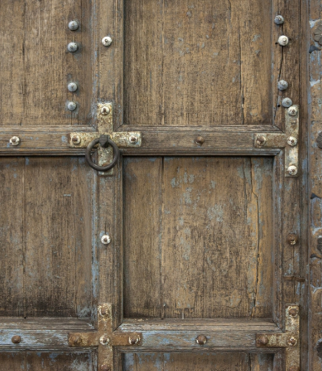 Be-Uniq Oude Originele Deur uit India - H243 x B205 x D14 cm