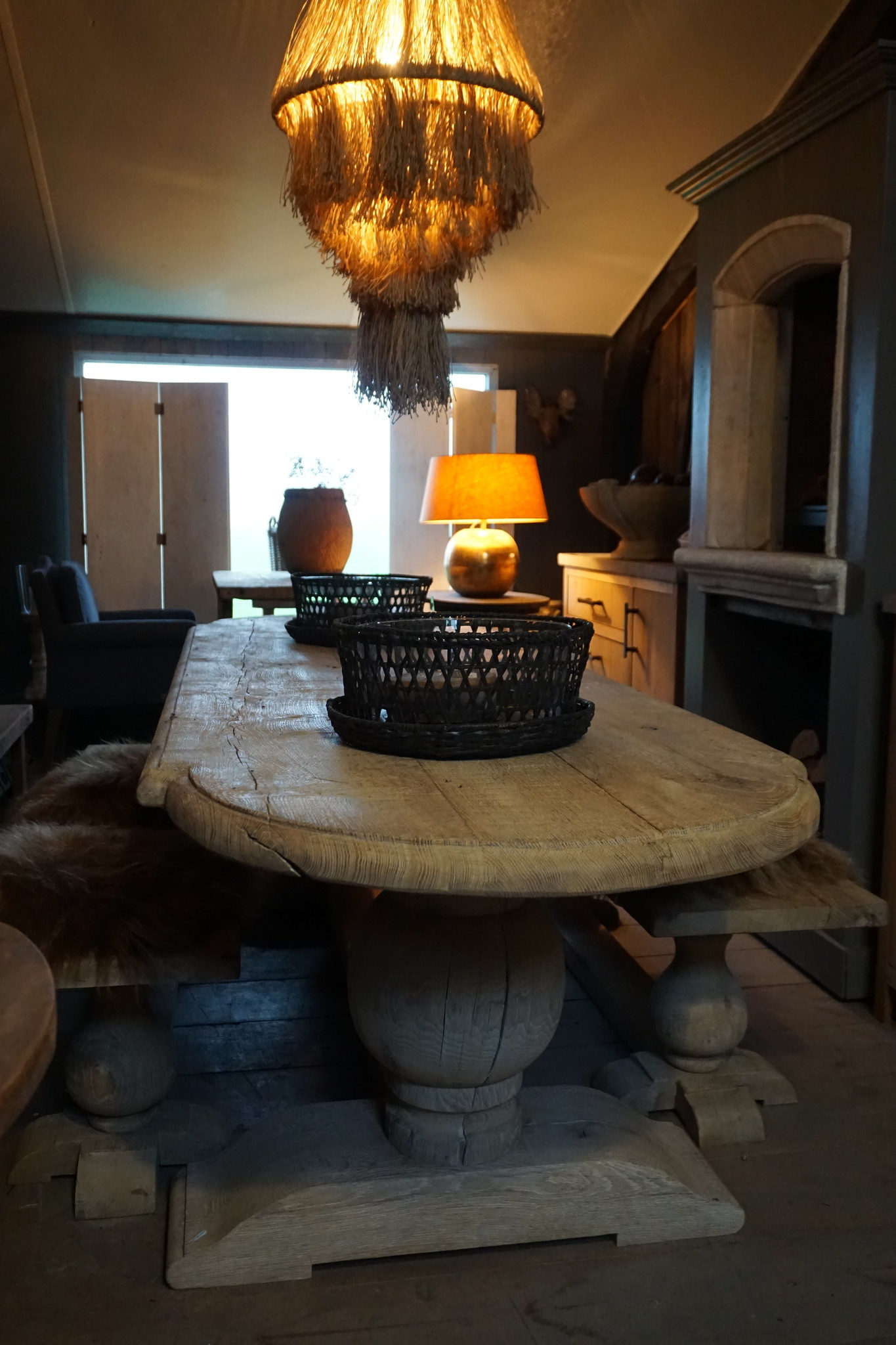 Rene Houtman Kloostertafel Oud Eiken Ovaal - Bolpoot - Kies Maat