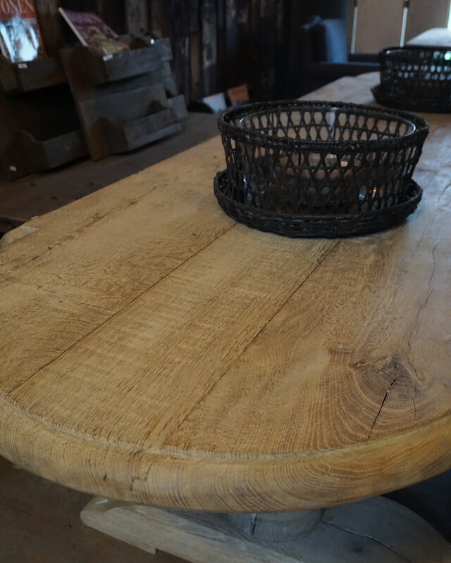 Rene Houtman Kloostertafel Oud Eiken Ovaal - Bolpoot - Kies Maat
