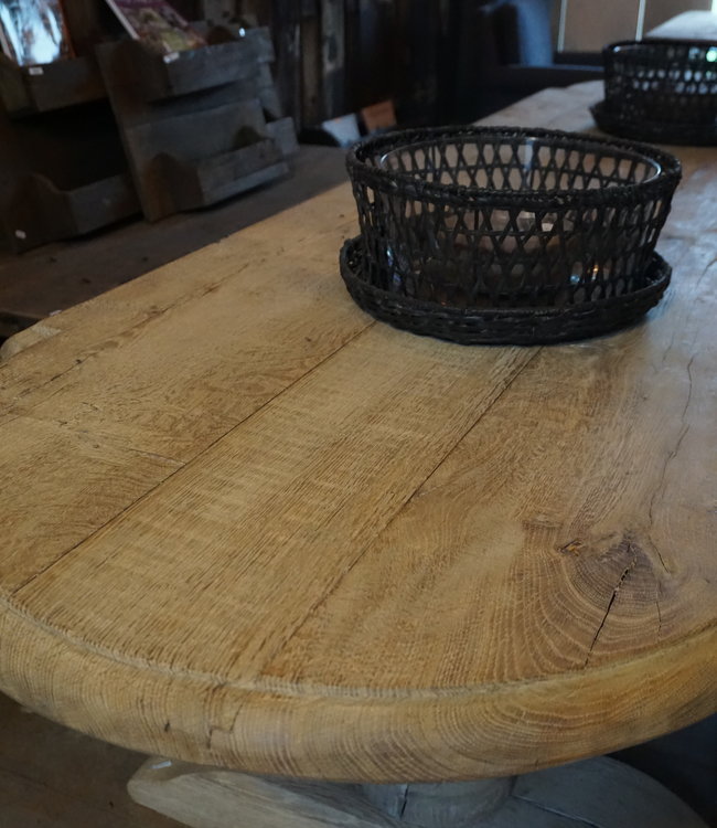 Rene Houtman Kloostertafel Oud Eiken Ovaal - Bolpoot - Kies Maat