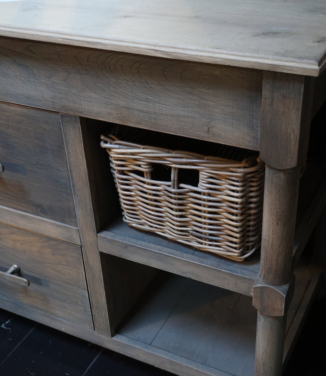 Rene Houtman Badkamermeubel Eikenhout 4 Lades L244xH95xB58