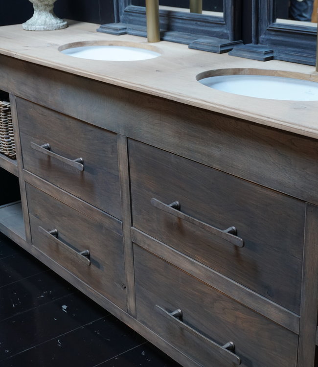 Rene Houtman Badkamermeubel Eikenhout 4 Lades L244xH95xB58