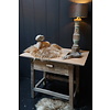 Sidetable Oud Hout met 1 lade L91 x D60 x H76