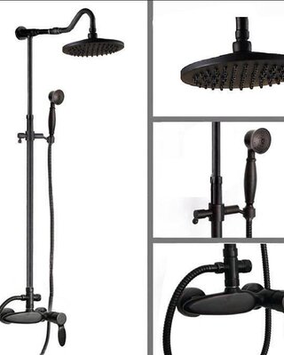 Rene Houtman Olie Bronzen Opbouw Douche - Inclusief Handdouche