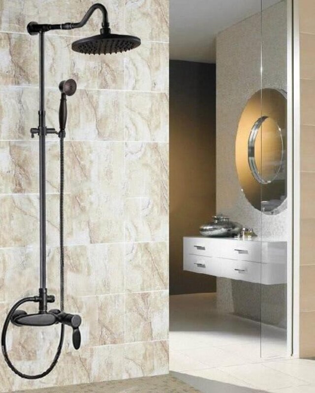 Rene Houtman Olie Bronzen Opbouw Douche - Inclusief Handdouche