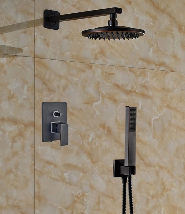 Rene Houtman Olie Brons Gewreven Stortdouche - Met Handdouche