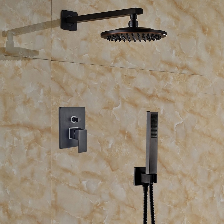Rene Houtman Olie Brons Gewreven Stortdouche - Met Handdouche