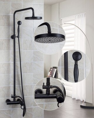 Rene Houtman Olie Bronzen Opbouw Regendouche - Met Handdouche