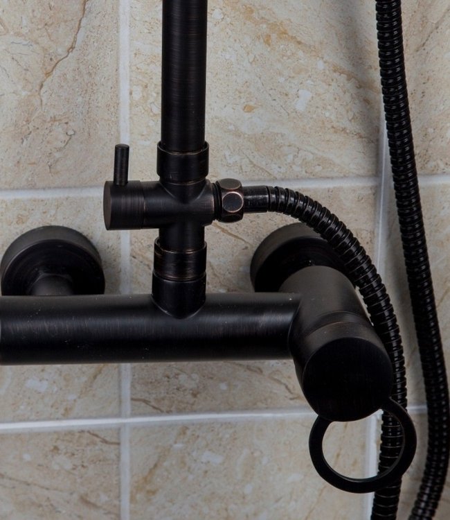 Rene Houtman Olie Bronzen Opbouw Regendouche - Met Handdouche