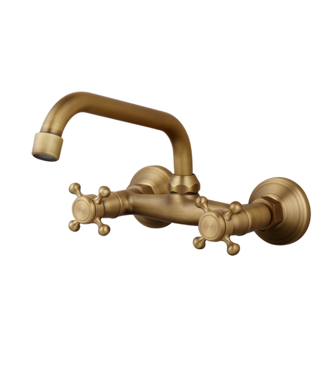 Rene Houtman Bronzen Nostalgische Muurkraan - Met Draaibare Hals