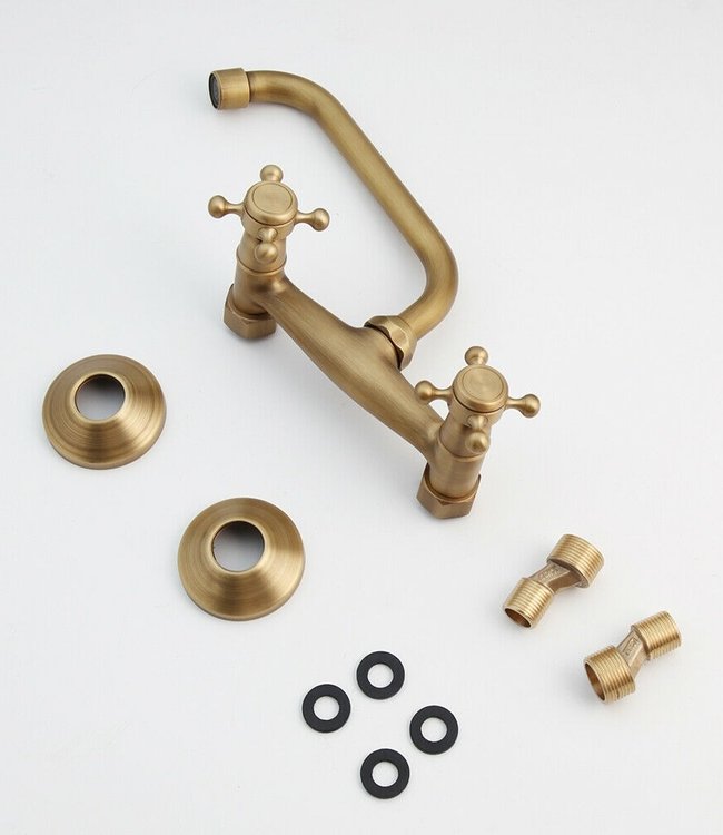 Rene Houtman Bronzen Nostalgische Muurkraan - Met Draaibare Hals