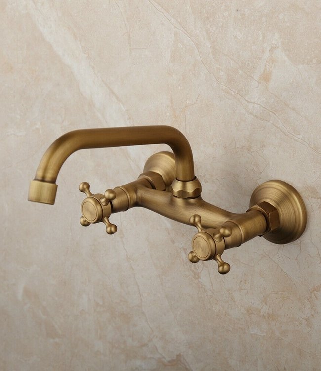 Rene Houtman Bronzen Nostalgische Muurkraan - Met Draaibare Hals