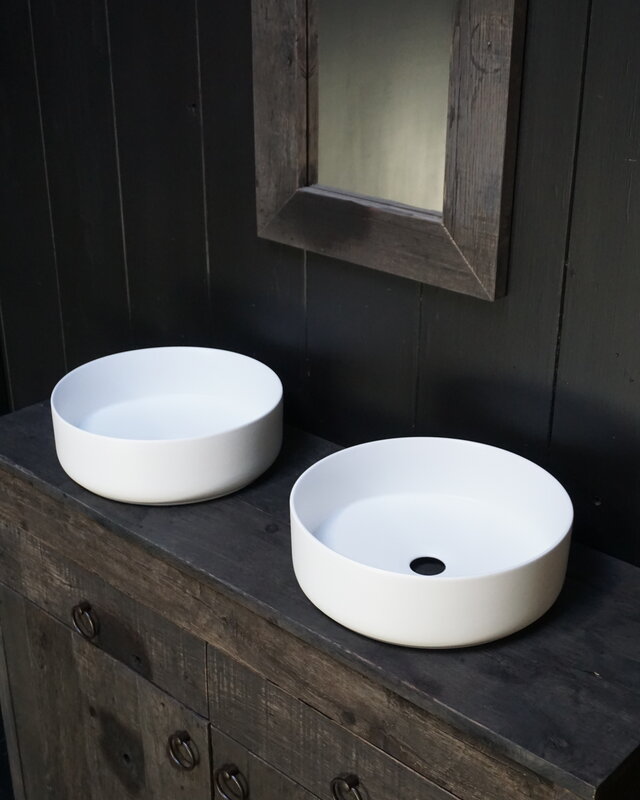 Differnz Waskom Rond Keramiek 36x12 cm Wit