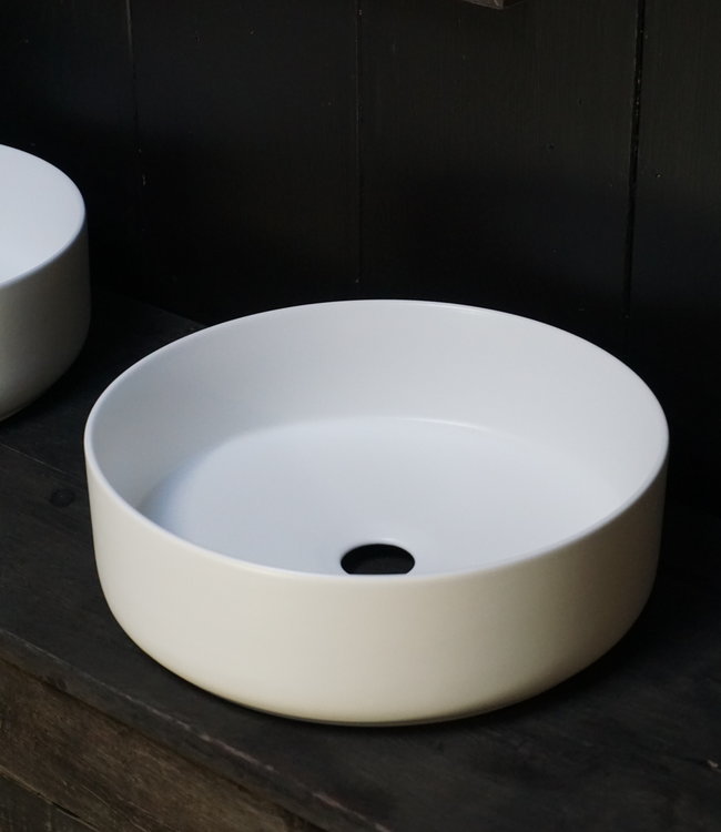 Differnz Waskom Rond Keramiek 36x12 cm Wit