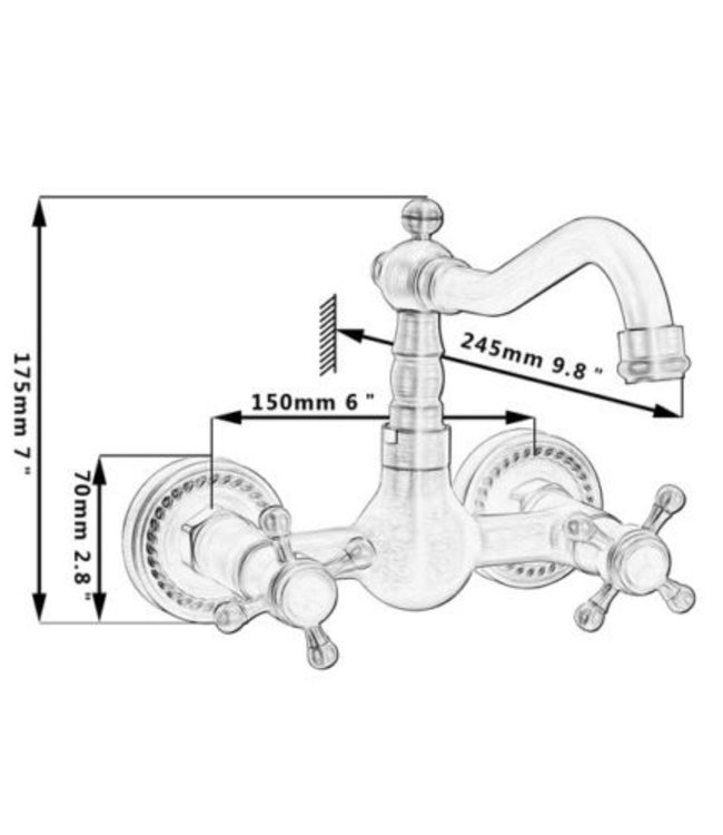 Rene Houtman Klassieke Bronzen Badkraan - H17,5 cm