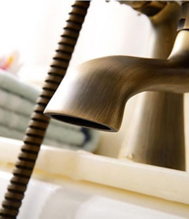 Rene Houtman Klassieke Bronzen Badkraan - Montage op Badrand