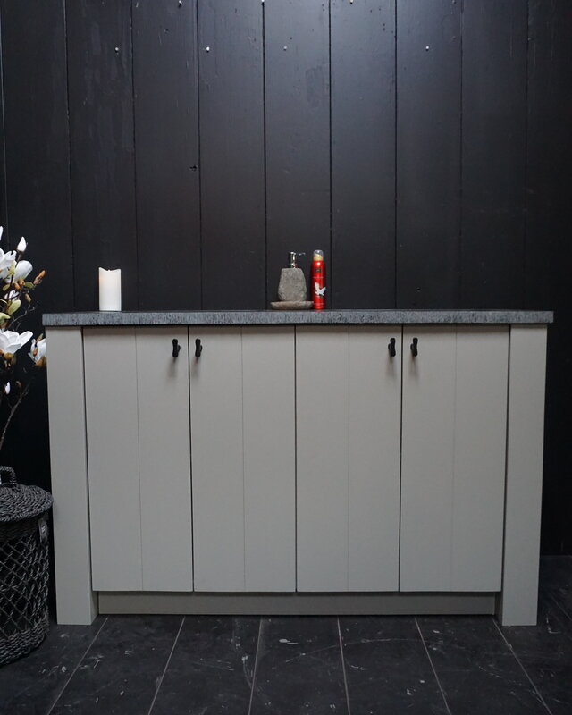 Rene Houtman Badkamermeubel Joris 140 cm - Grijs - Wastafelkast met dubbele wastafel