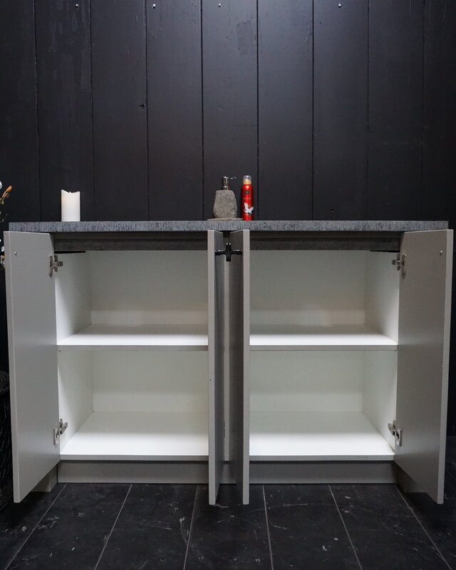 Rene Houtman Badkamermeubel Joris 140 cm - Grijs - Wastafelkast met dubbele wastafel