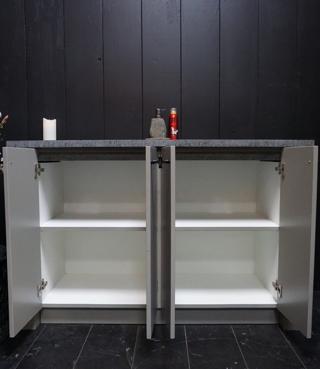 Rene Houtman Badkamermeubel Joris 140 cm - Grijs - Wastafelkast met dubbele wastafel