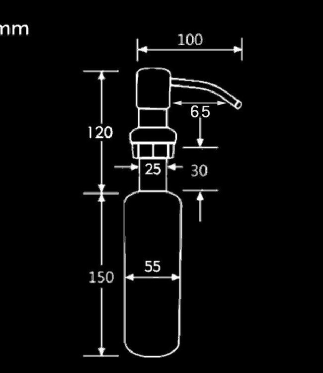 Rene Houtman Zwarte Inbouw Zeep Dispenser - Met Zeepreservoir