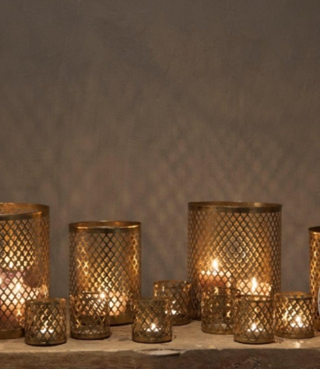 Be-Uniq Metalen Windlicht - Set van 2