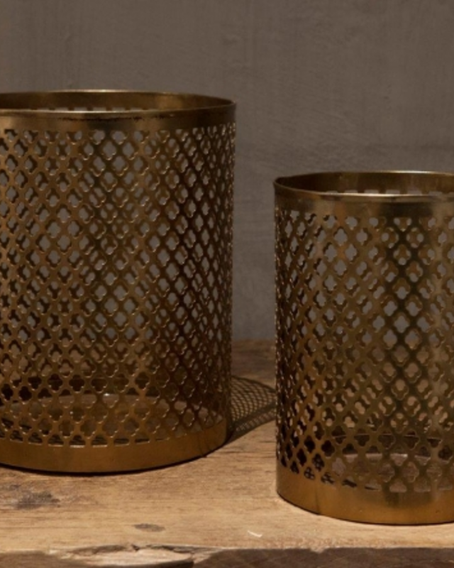 Be-Uniq Metalen Windlicht - Set van 2
