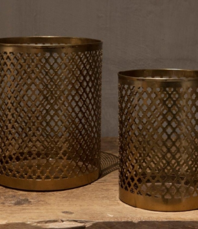 Be-Uniq Metalen Windlicht - Set van 2