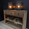 Rene Houtman Sidetable Oud Teak 3-lades L120 x D41 x H90 cm Rene Houtman Sidetable Oud Teak 3-lades L120 x D41 x H90 cm