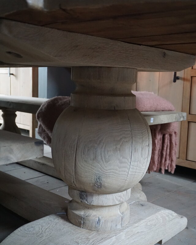 Rene Houtman Kloostertafel Oud Eiken Ovaal - Bolpoot - Kies Maat