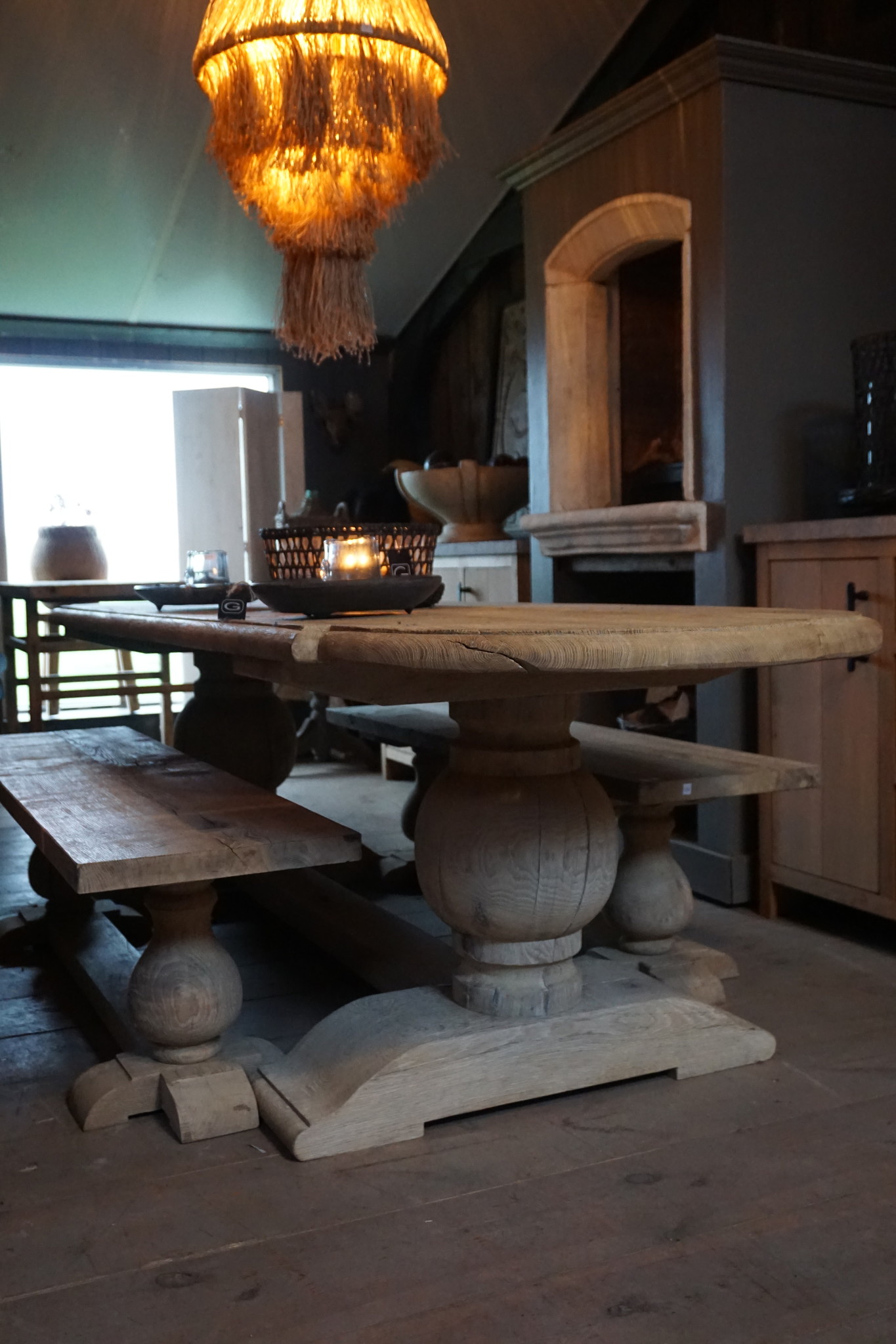 Rene Houtman Kloostertafel Oud Eiken Ovaal - Bolpoot - Kies Maat