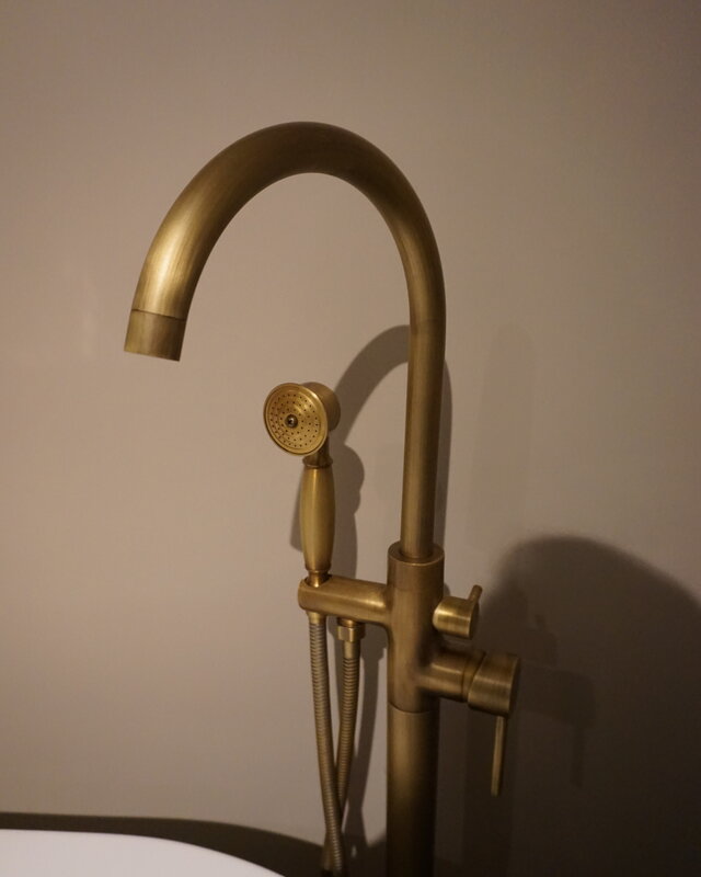 Rene Houtman Badkraan Brons Vrijstaand Met Handdouche L118 cm