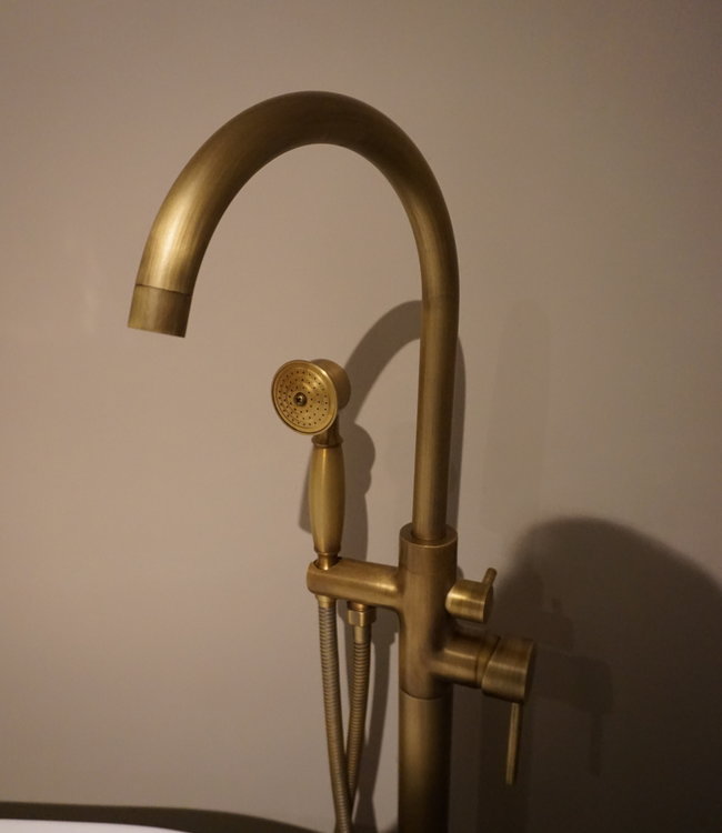 Rene Houtman Badkraan Brons Vrijstaand Met Handdouche L118 cm