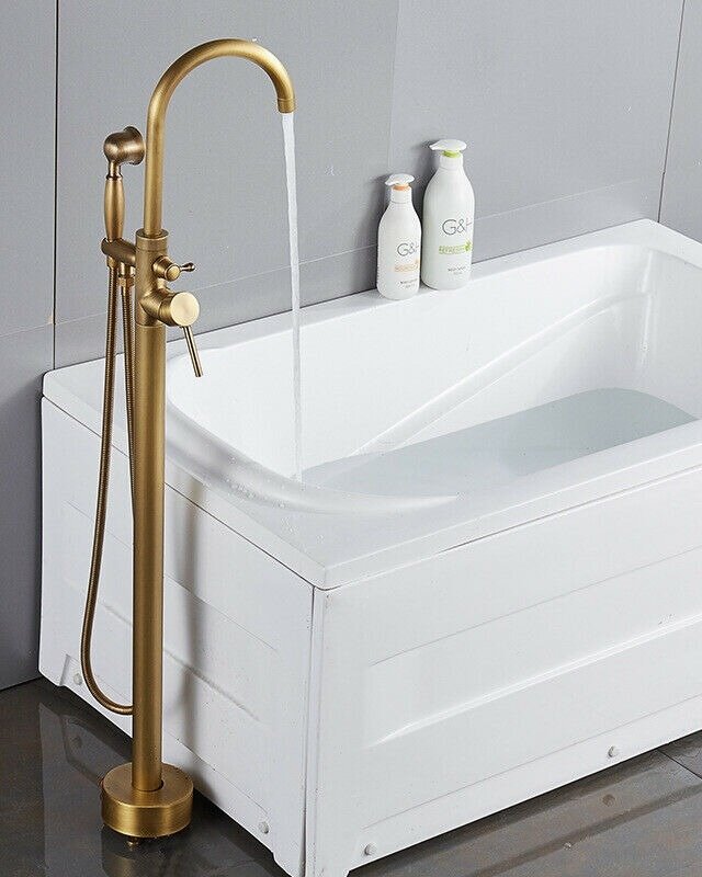 Rene Houtman Badkraan Brons Vrijstaand Met Handdouche L118 cm