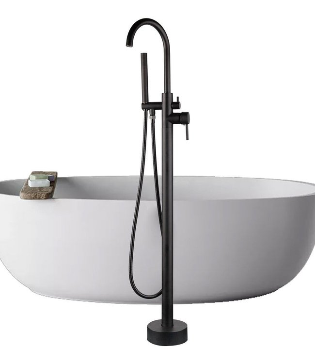 Rene Houtman Vrijstaande Olie Bronzen Badkraan - Met Handdouche