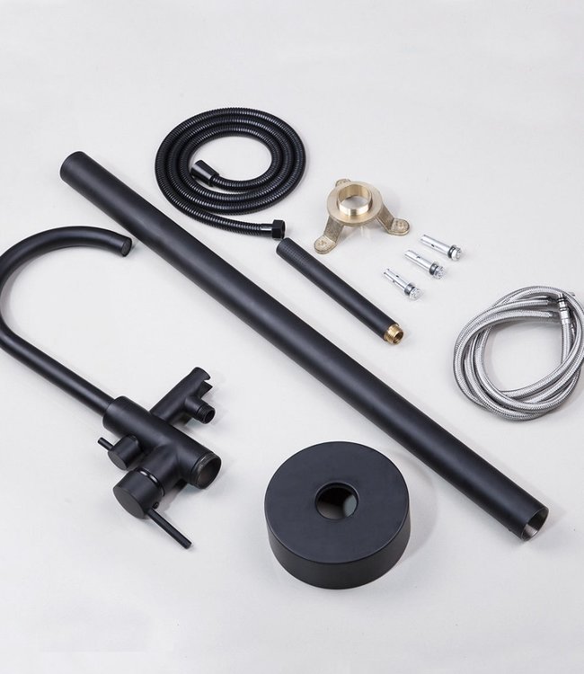 Rene Houtman Vrijstaande Olie Bronzen Badkraan - Met Handdouche