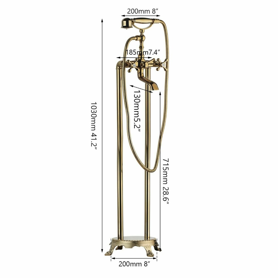 Rene Houtman Vrijstaande Gouden Badkraan - H105,5 cm