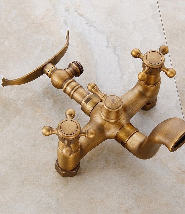 Rene Houtman Vrijstaande Bronzen Badkraan - Met Handdouche