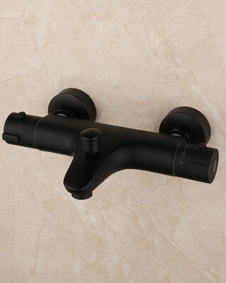 Rene Houtman Zwarte Thermostatische Badkraan - B26 cm