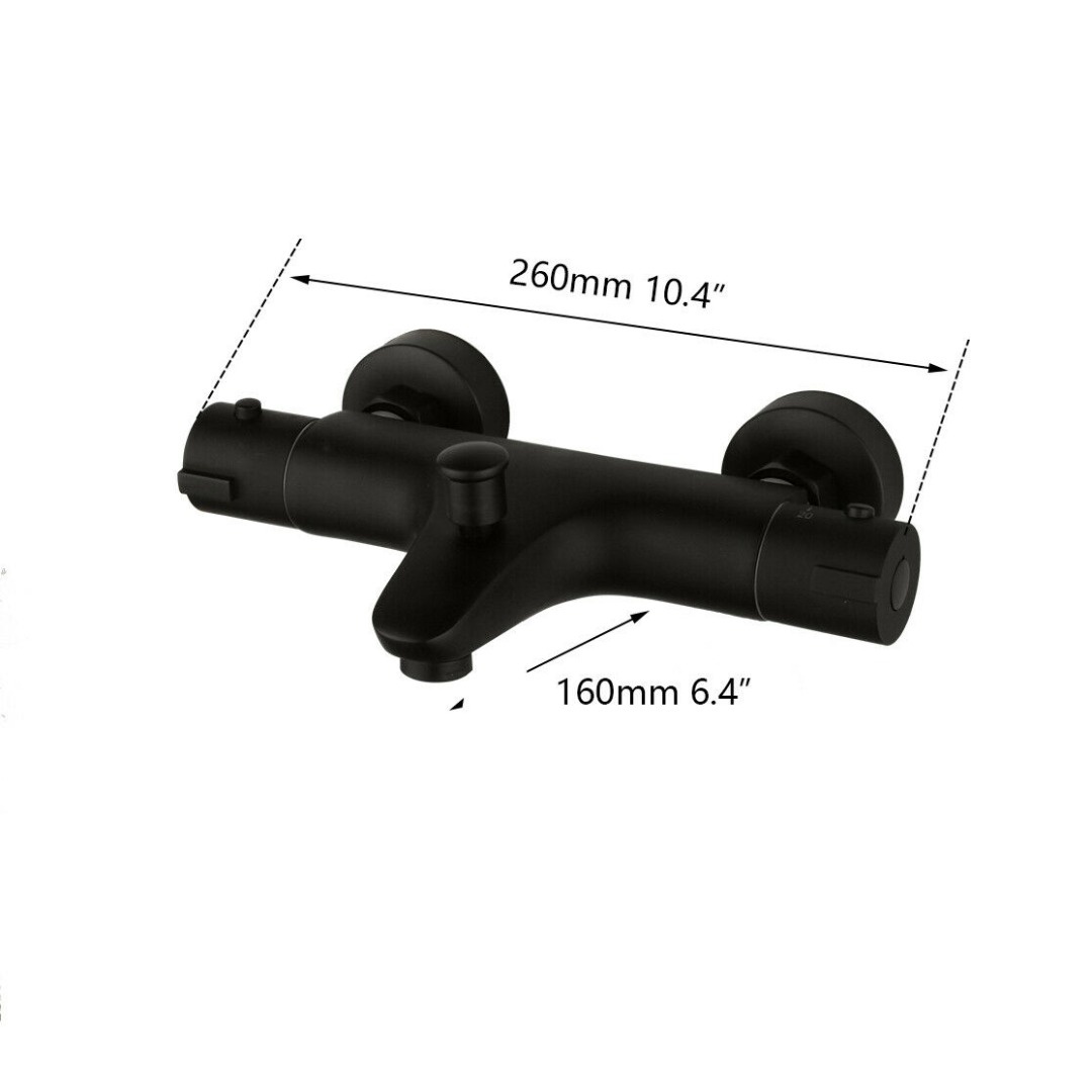 Rene Houtman Zwarte Thermostatische Badkraan - B26 cm