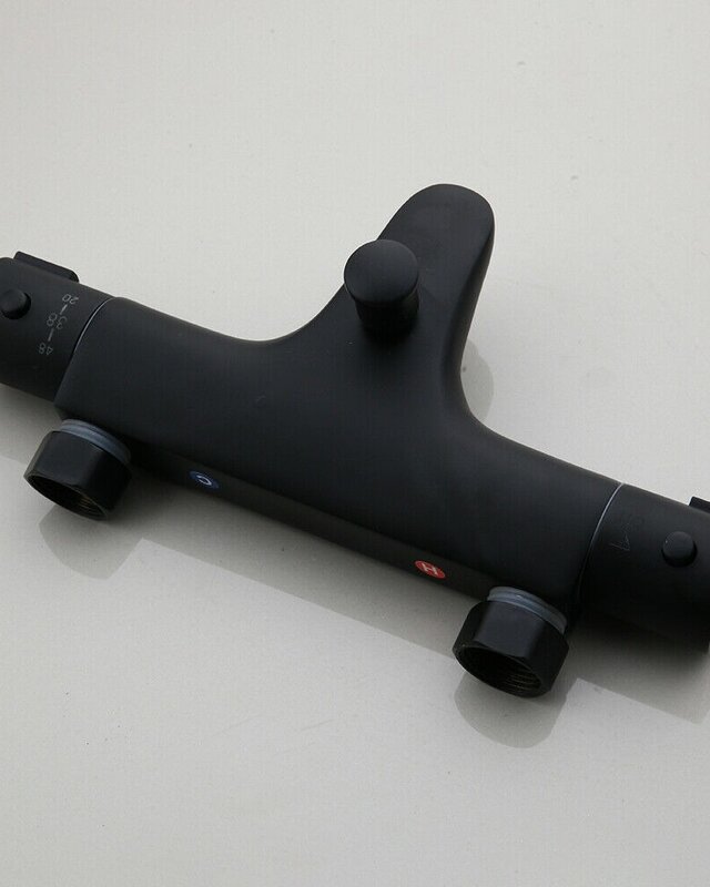 Rene Houtman Zwarte Thermostatische Badkraan - B26 cm