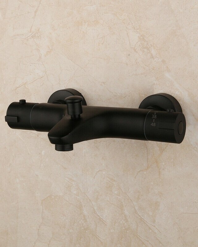 Rene Houtman Zwarte Thermostatische Badkraan - B26 cm