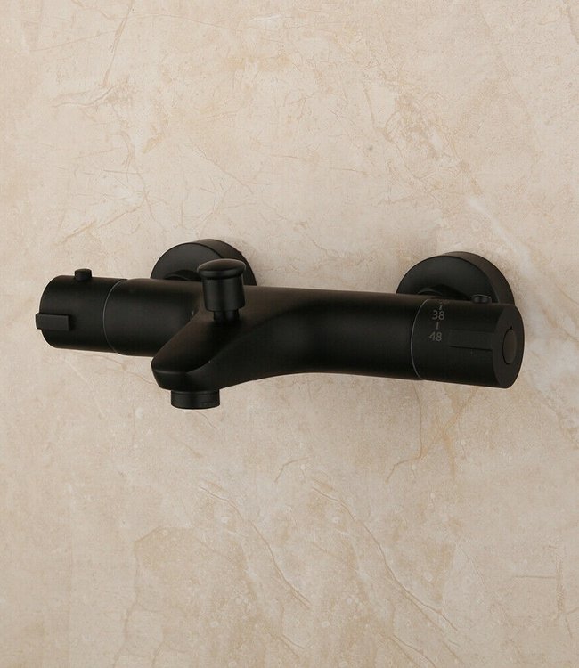 Rene Houtman Zwarte Thermostatische Badkraan - B26 cm