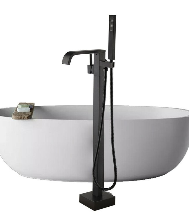 Rene Houtman Vrijstaande Zwarte Badkraan - Met Handdouche