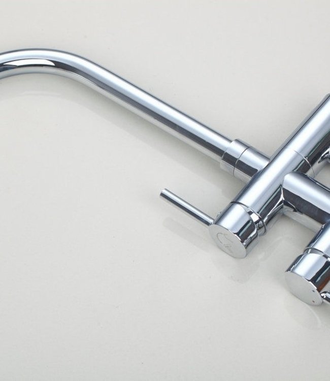 Rene Houtman Vrijstaande Chromen Badkraan - Met Handdouche