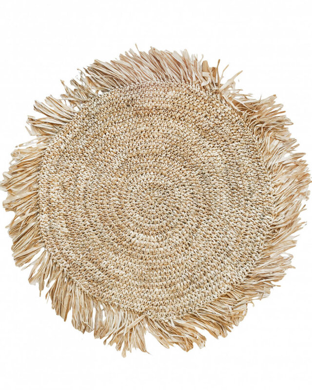 Bazar Bizar The Fringe Raffia Placemat - Naturel - B45 cm
