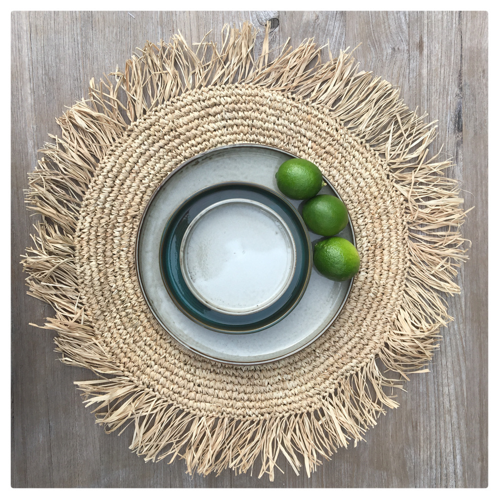 Bazar Bizar The Fringe Raffia Placemat - Naturel - B45 cm