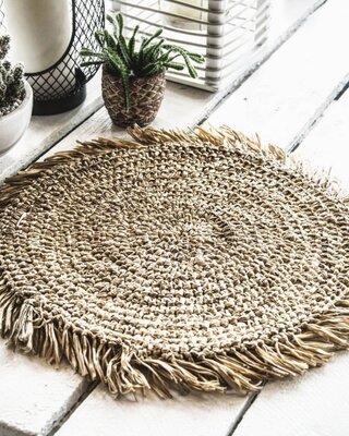 Bazar Bizar The Fringe Raffia Placemat - Naturel - B45 cm